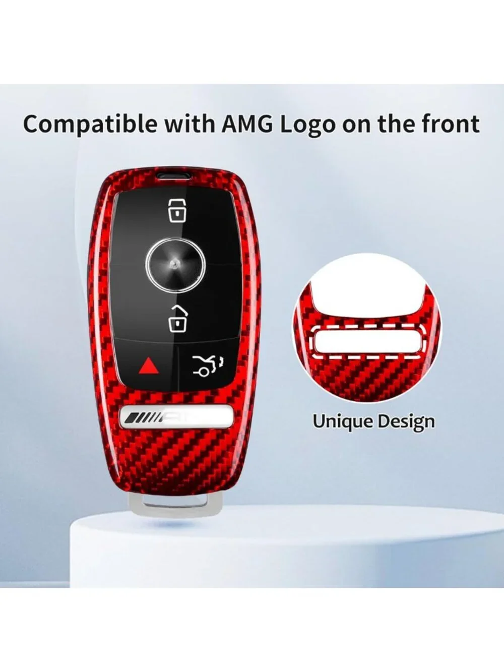 Real Glass Fiber Key Fob Cover for Mercedes Benz AMG E53 GLS63 CLA35 2020-2024